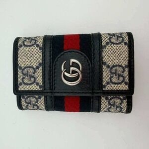 Authentic‎ Gucci Ophidia GG Key Case – Beige/Ebeny Canvas – Excellent Condition